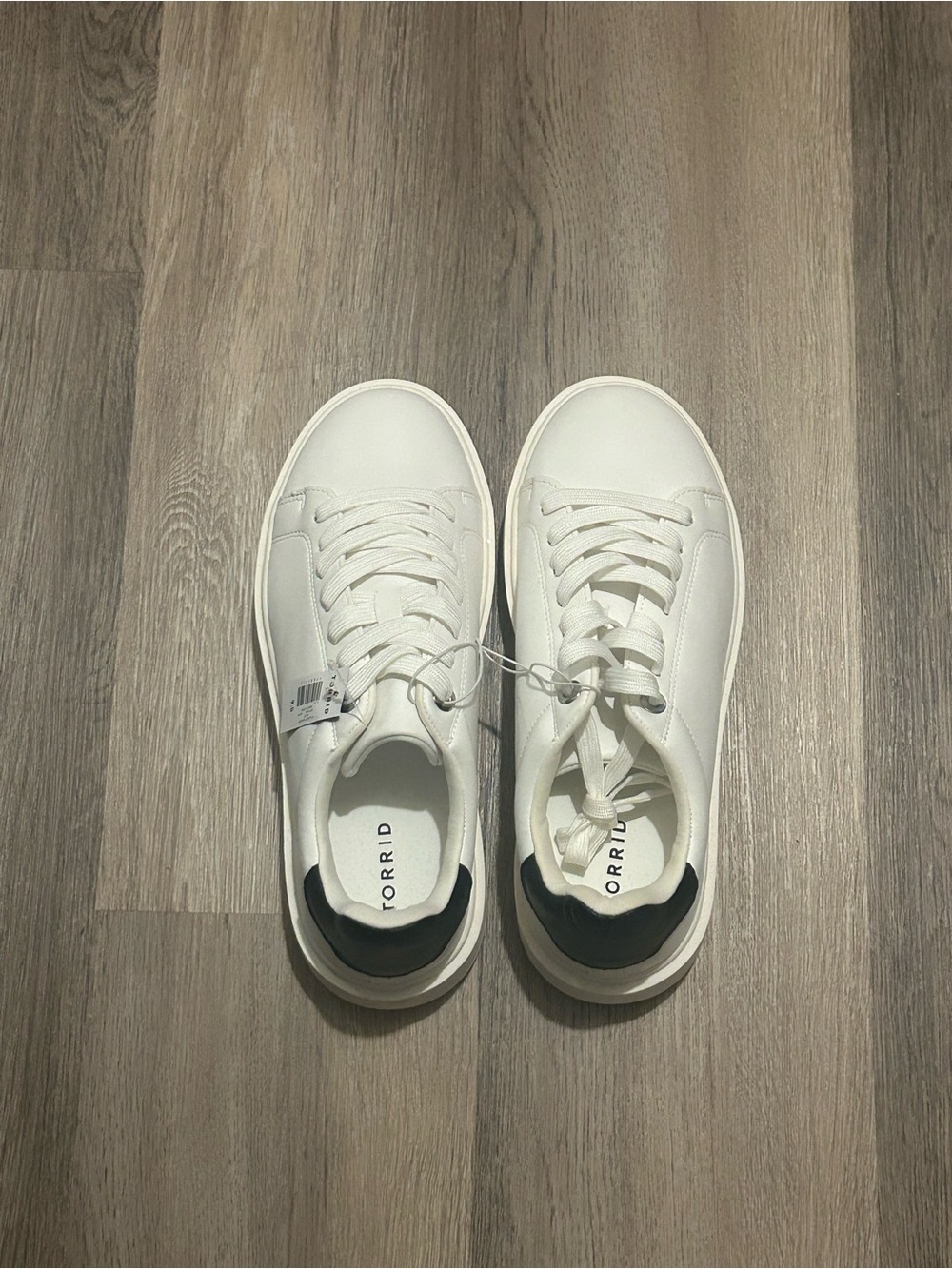 torrid White Low-Top Sneakers with Black Heel Tab
